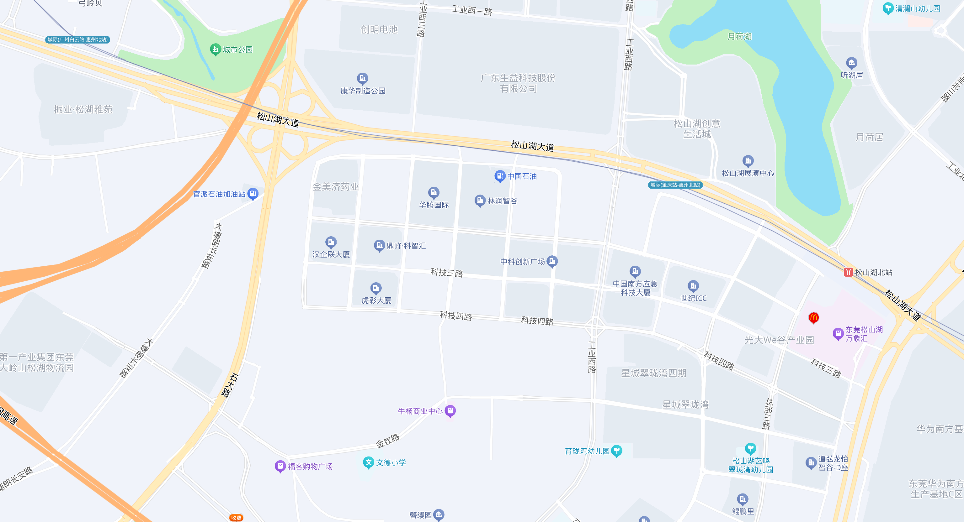 东莞市松山湖科技四路19号东莞市工业数字大厦周边地图
